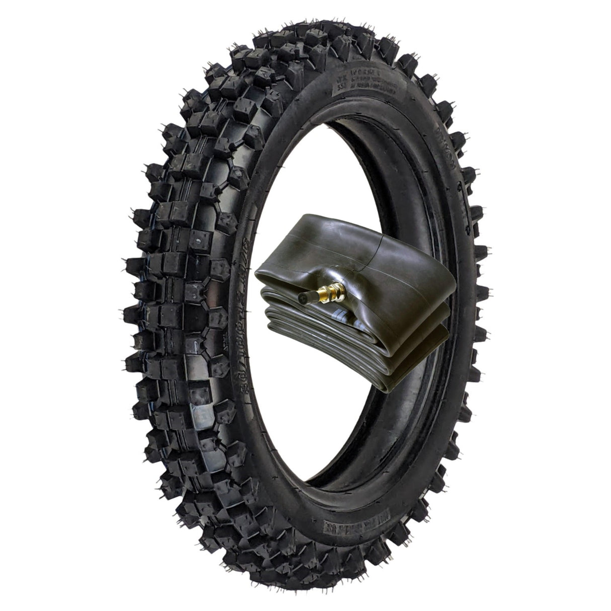 80/100-12 Rear Tire with 3.00-12 Inner Tube - for Off Road Motocross 90cc-125cc, CRF, SSR, SDG, CRF70, CRF110, XR70 Dirt Pit Bikes