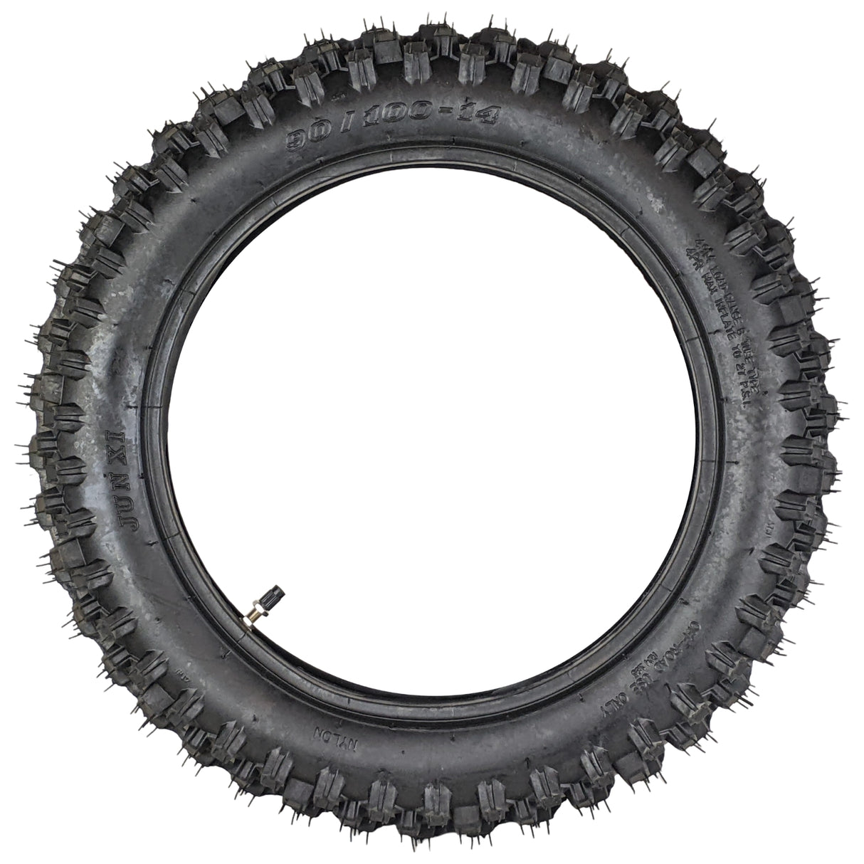 90/100-14 Rear Tire with 3.00-14 Inner Tube - for Off-Road Motocross 125cc-150cc Tao Tao, Apollo, Rfzx18, CRF80R, KLX125 Pit Dirt Bike