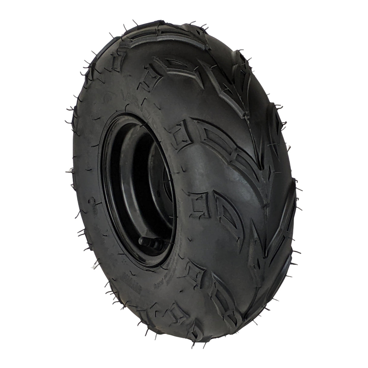 145x70-6 Tubeless ATV Tire with Wheel Rim Right Pre-mounted Assembly - 3 Stud 78mm Stud Spacing - for 70cc, 90cc, 110cc, 125cc Off-Road, Go Kart, Buggy, ATV, Mini-bikes, Quad Bike