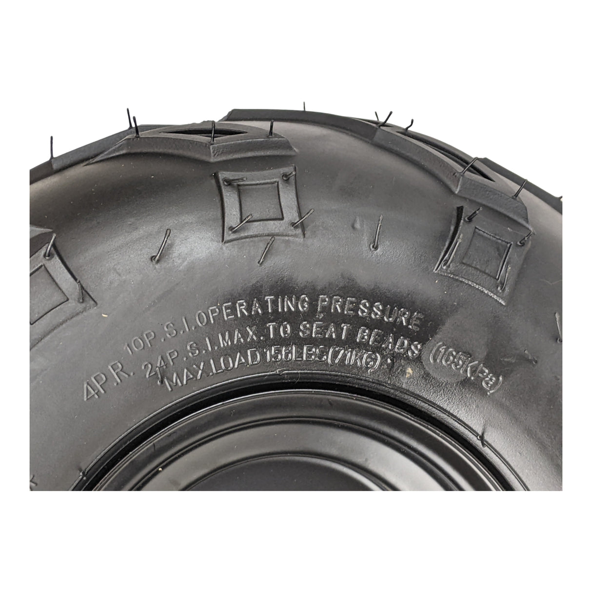 145x70-6 Tubeless ATV Tire with Wheel Rim Right Pre-mounted Assembly - 3 Stud 78mm Stud Spacing - for 70cc, 90cc, 110cc, 125cc Off-Road, Go Kart, Buggy, ATV, Mini-bikes, Quad Bike