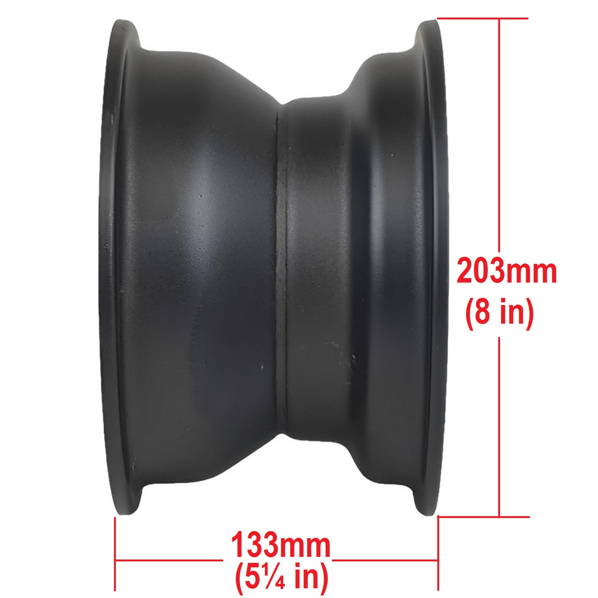 RedCap 7 x 4.5" Front Rear Rim Wheel with 10mm 3 Bolt holes Pattern Spacing 70mm (2.75 in) Compatible for 50cc, 70cc, 90cc, 110cc, 125cc TaoTao, Baja Sprinter, Mudhawk, Coleman ATVs Go-Karts (Black)