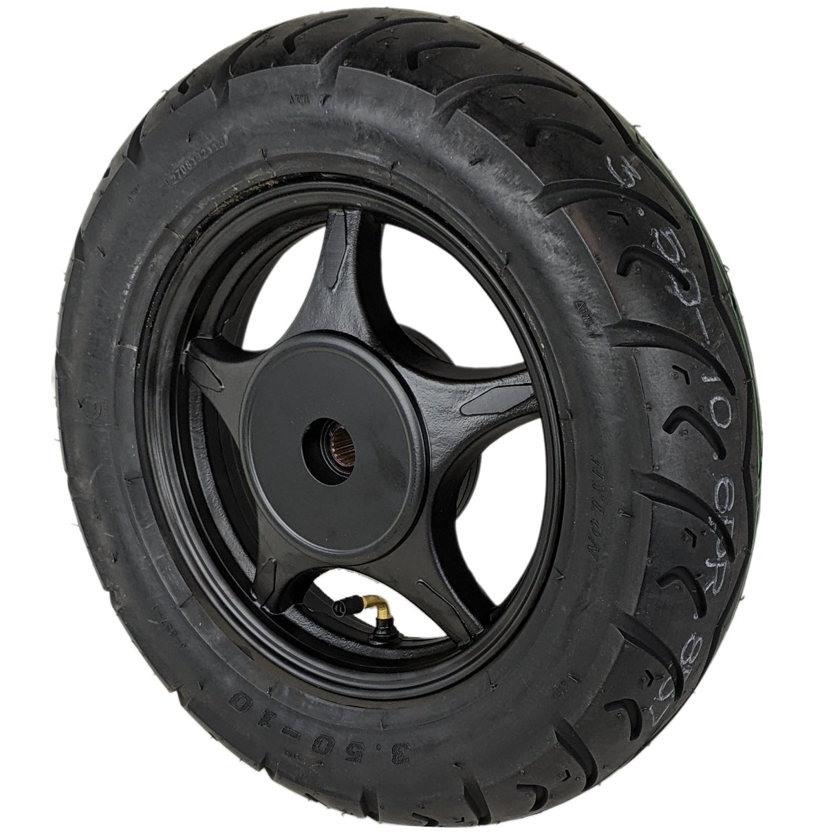10" 2.15x10 Rear Wheel & Tire 3.50-10 Set 50cc Scooters - 5 Spoke Black
