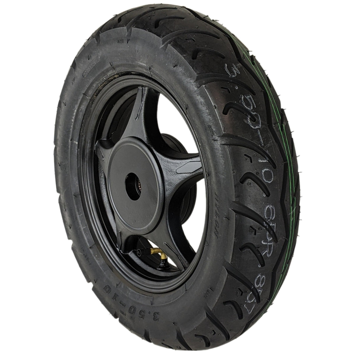 10" 2.15x10 Rear Wheel & Tire 3.50-10 Set 50cc Scooters - 5 Spoke Black