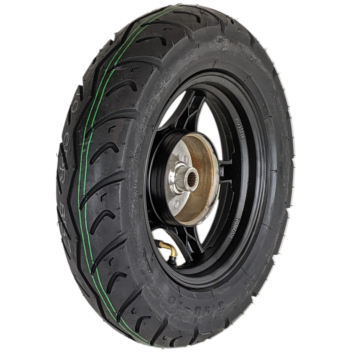10" 2.15x10 Rear Wheel & Tire 3.50-10 Set 50cc Scooters - 5 Spoke Black