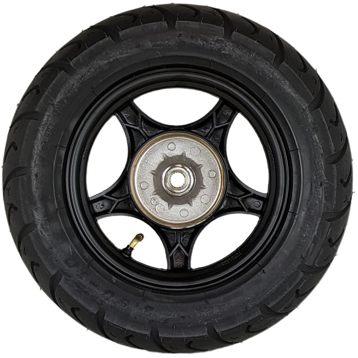 10" 2.15x10 Rear Wheel & Tire 3.50-10 Set 50cc Scooters - 5 Spoke Black