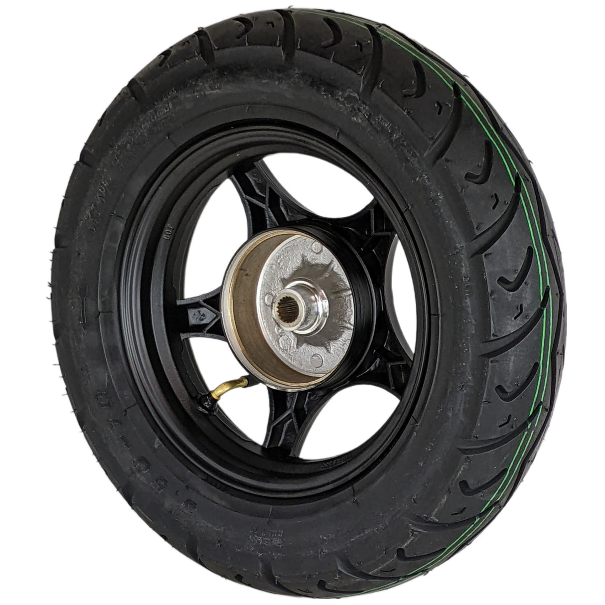 10" 2.15x10 Rear Wheel & Tire 3.50-10 Set 50cc Scooters - 5 Spoke Black