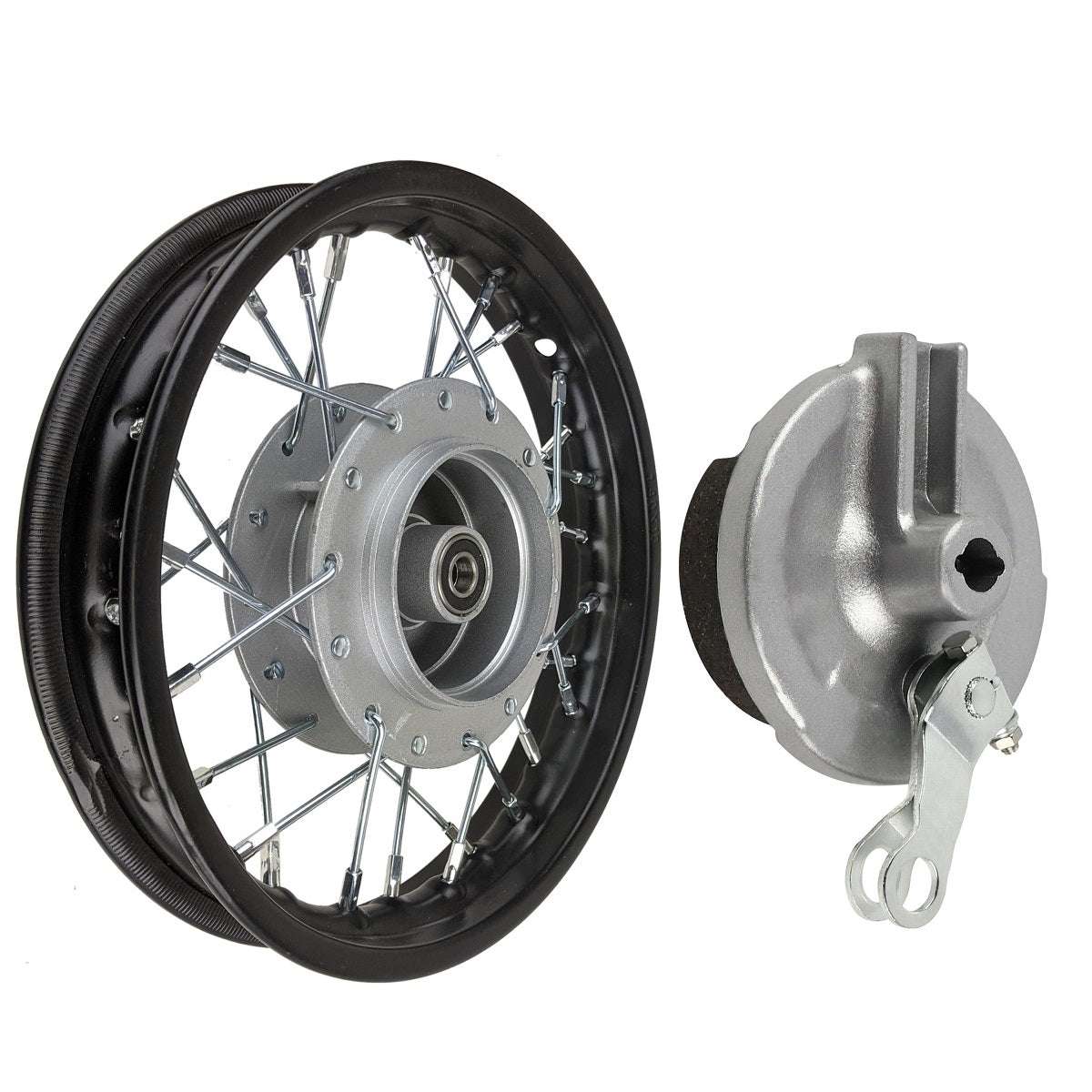 Wheel Rim - Front - 10" - 12mm ID with Drum Brake Assembly - 28 Spokes
