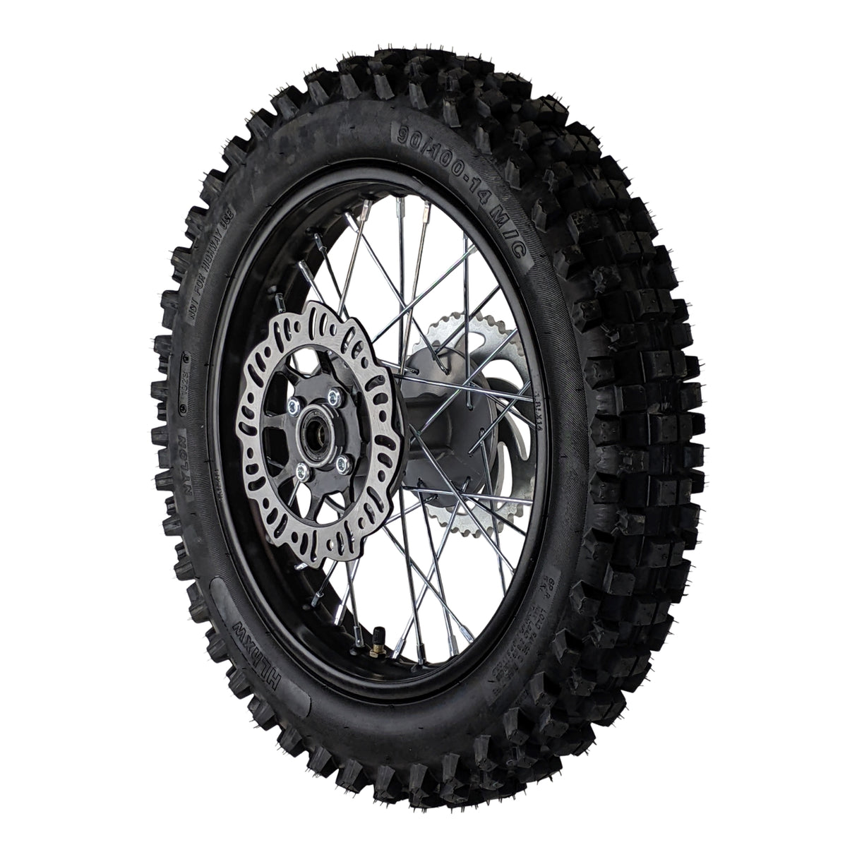 14" Rear Wheel 12mm Axle Hub - Dirt bike Rims, Sprocket, Rear Rotor, and Rear Axle