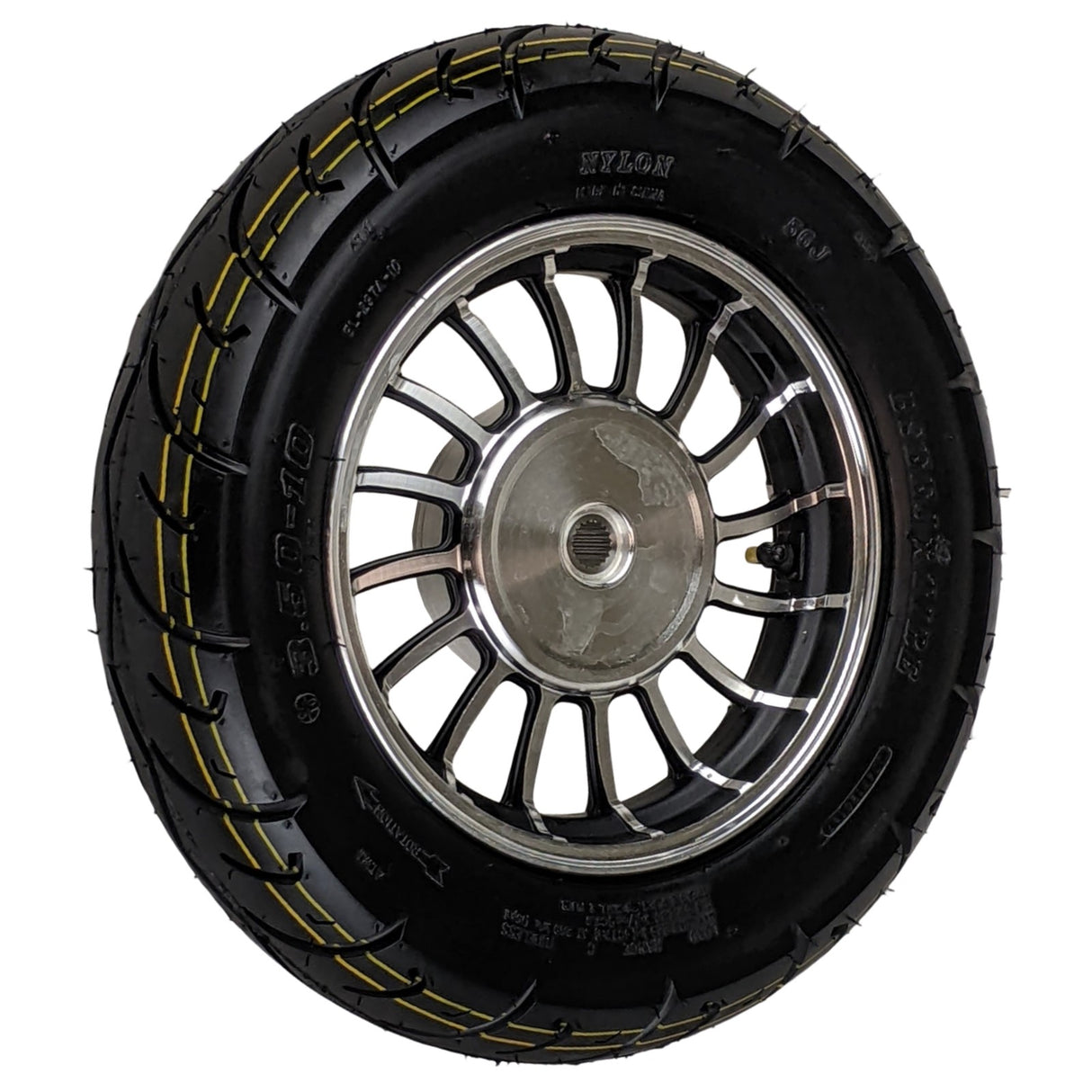 10" Tire 3.50-10 & 2.15x10 Rear Wheel - Preinstalled - 50cc Scooters