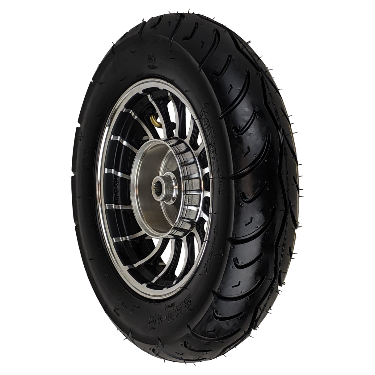 10" Tire 3.50-10 & 2.15x10 Rear Wheel - Preinstalled - 50cc Scooters