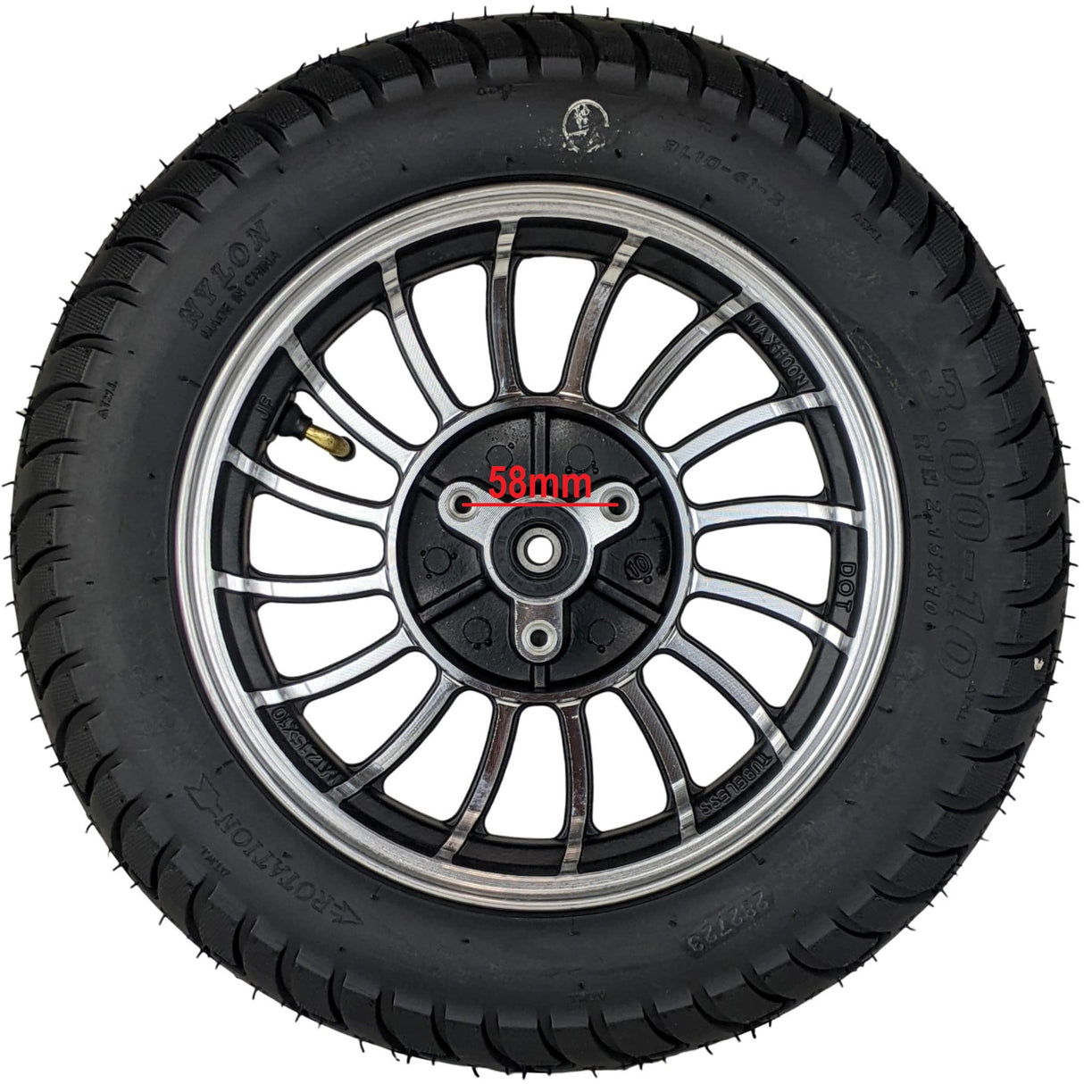 10" 2.15x10 Front Wheel & Tire 3.00-10 Set 50cc Scooters