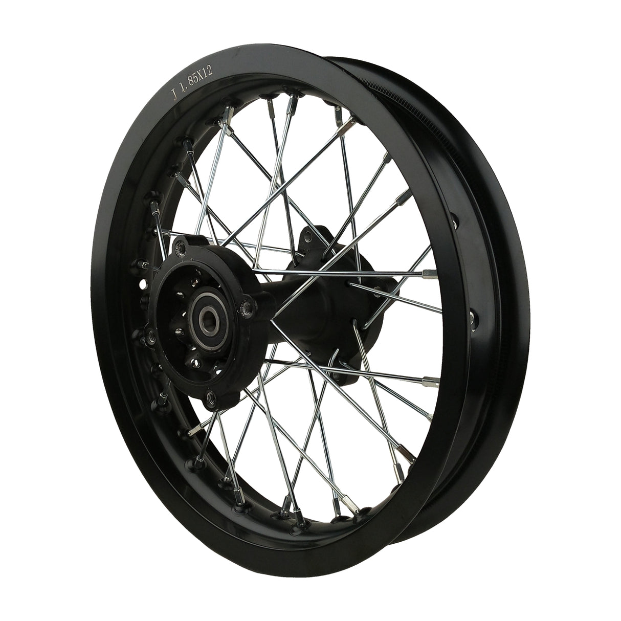 Wheel Rim - Rear 12" and 14" - 12mm and 15mm ID -Version Hub C 12 Wheel / Aluminum 12mm / Black