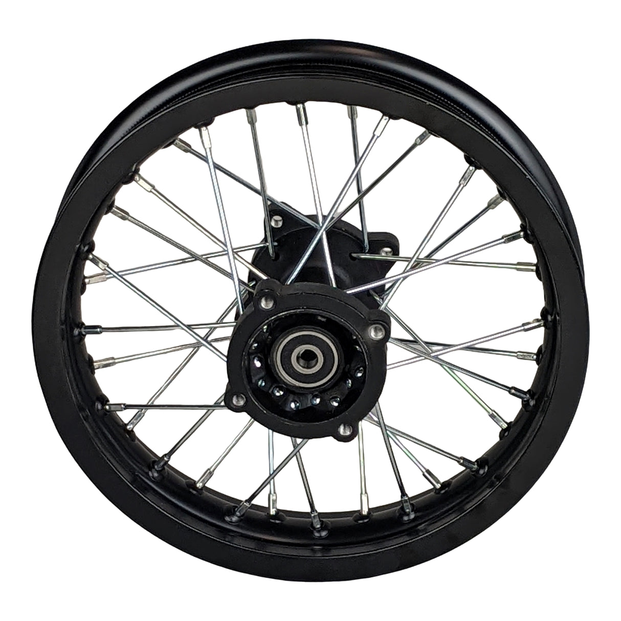 Wheel Rim - Rear 12" and 14" - 12mm and 15mm ID -Version Hub C 12 Wheel / Aluminum 12mm / Black