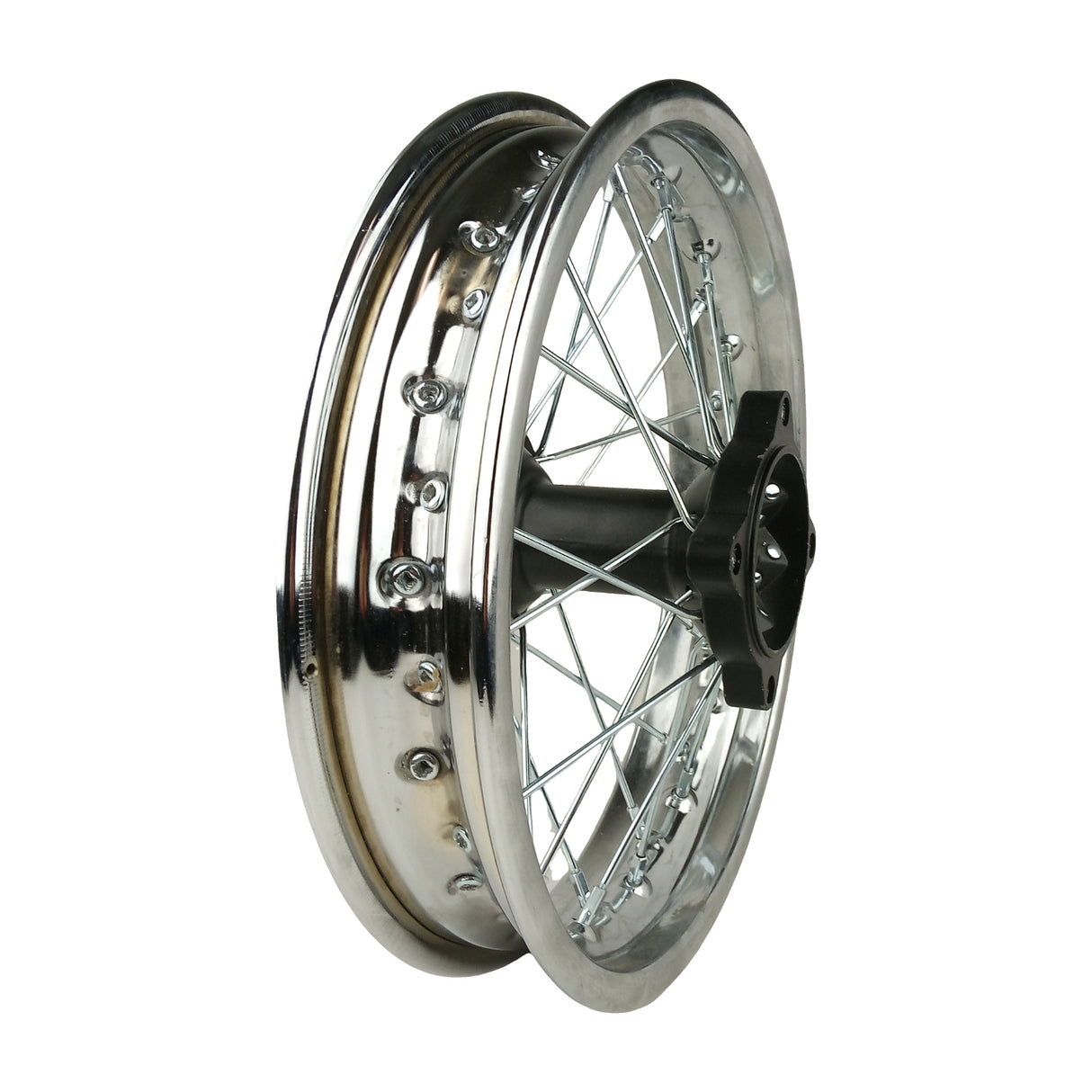 12" Rear Rim Kit with for CRF 70 Apollo SSR Taotao Dirt Bike Motocross - Chrome