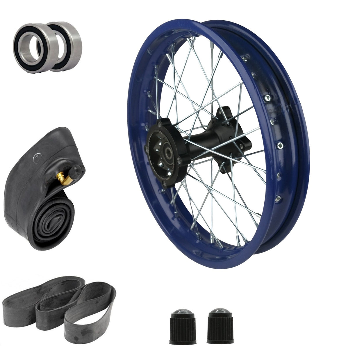 1.85 x 14 Dirt Bike Rear Wheel Rim Kit KLX125 RM80 Apollo 125 Motocross - Blue