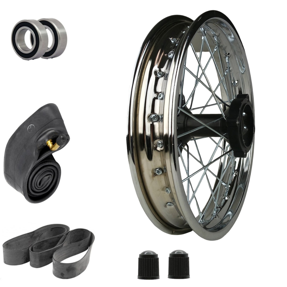 Wheel Rim - Rear - 14" Steel 12mm ID - Version Hub C - Dirt Bike