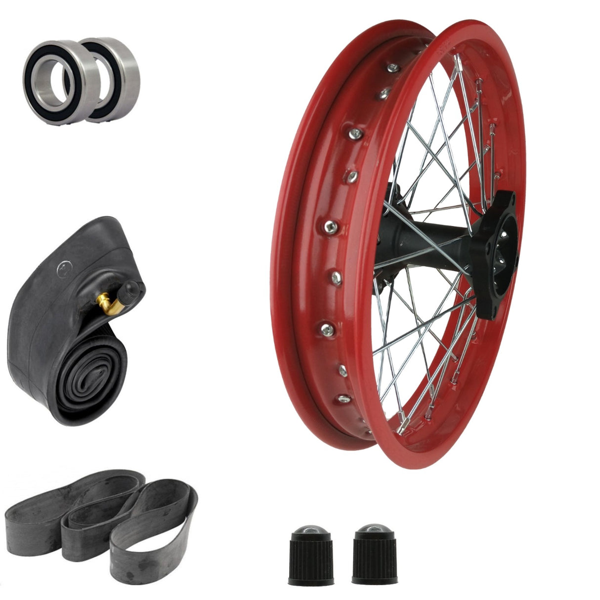 1.85 x 14 Dirt Bike Rear Wheel Rim Kit DB17 KLX125 RM80 Apollo 125 Motocross - Red