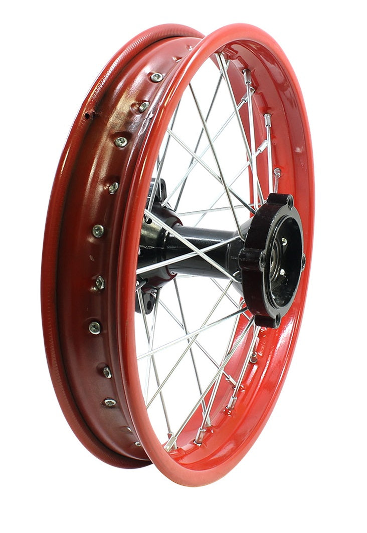 Wheel Rim - Front - 14" x 1.85 - 12mm ID - 32 Spokes Steel RED
