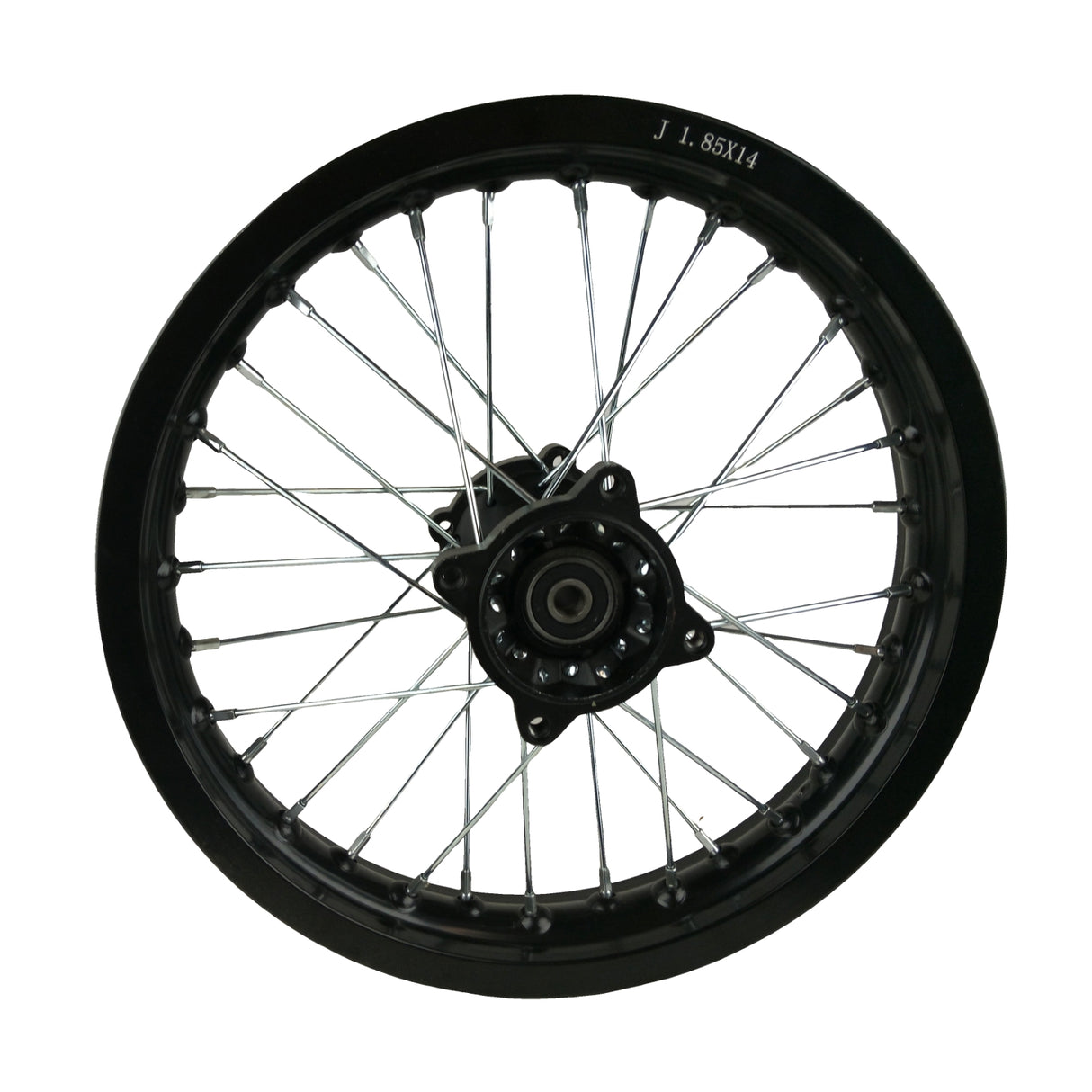 14"x1.85 Rear Wheel Rim Kit 12mm ID for Apollo 50cc-125cc Dirt Pit Bike - Black