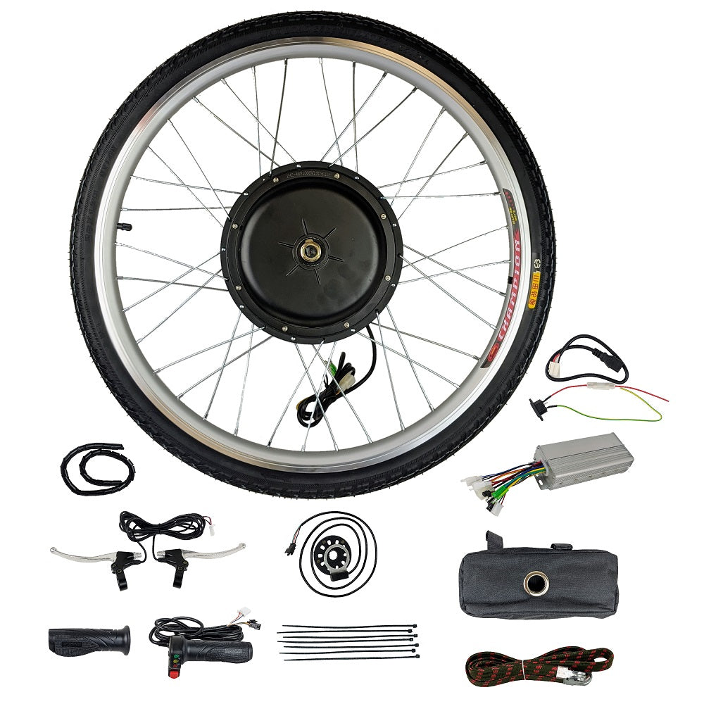 48V 1000W Electric Bicycle Front Wheel Conversion Kit 26" E-Bike Kit, Bike Hub Motor