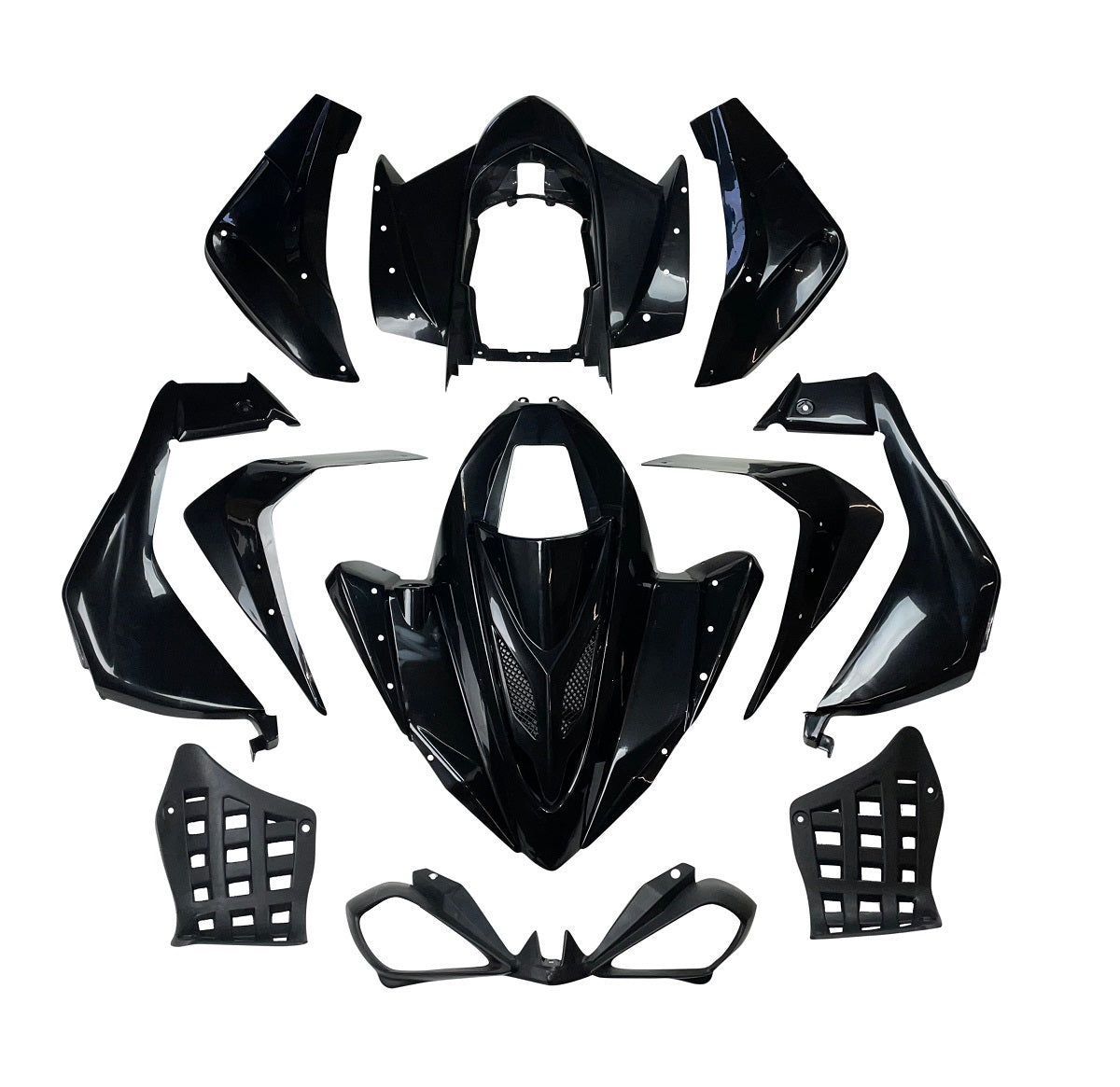 RedCap ATV Complete Plastic Body Fender Assembly Front Rear Kit Specifically Design for Taotao ATA150G, Cougar 200 SPORT (169cc), Coolster 3150 CXC, 3175S 125cc, IceBear R12 Chinese ATV - (BLACK)