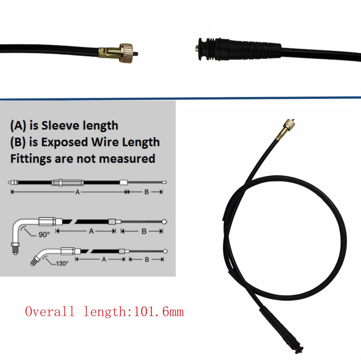Speedometer Cable 40 Inch Scooter Moped Cable wire Square X Square
