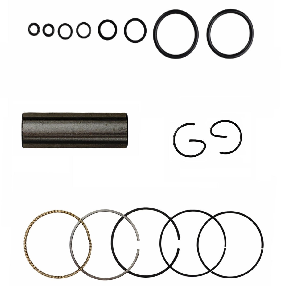 54mm Bore Cylinder Rebuild Kit with Piston Rings Gaskets Pin Compatible with 125cc 4-Stroke Chinese Engines