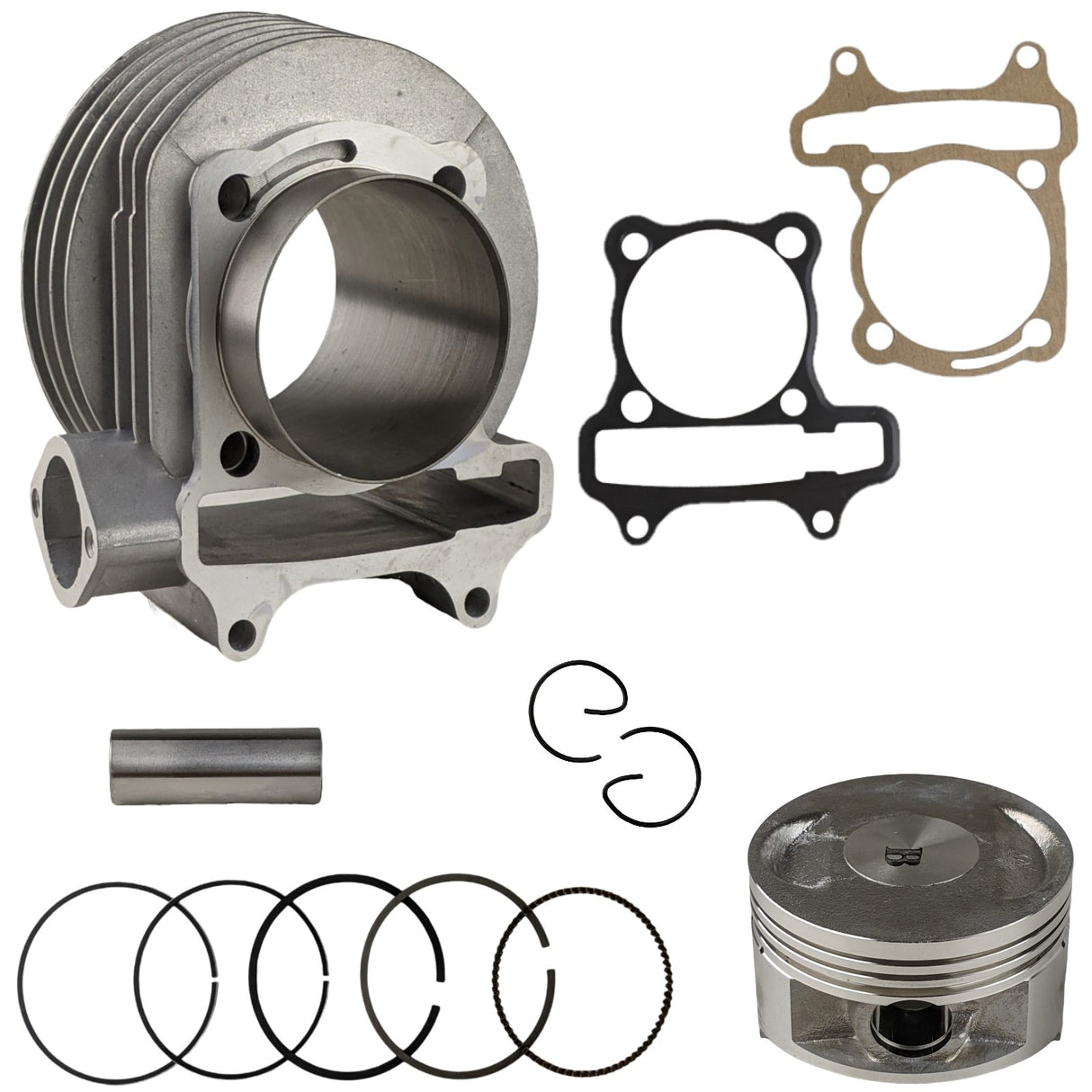 BBK Bottom End ONLY- 61mm GY6 180cc Piston & Ring Set, with wrist pin and Cylinder