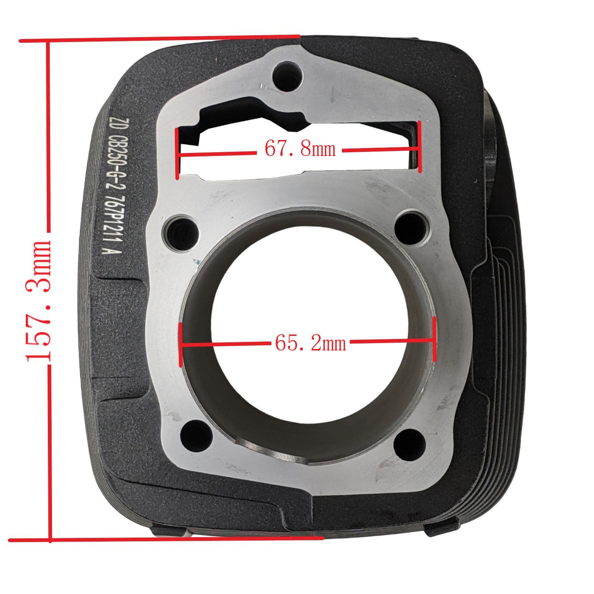 Cylinder, Piston, Rings, Wrist Pin, Clips, Gaskets Kit for Jonway GTX 250 EFI - Manual 6 Speed Motorcycle