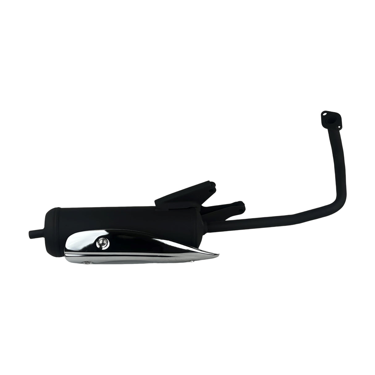 OEM Exhaust Muffler Set fits 49cc 50cc 60cc 70cc 80cc GY6 QMB139 engines Include chrome muffler and heat shield Compatible with TaoTao Jonway