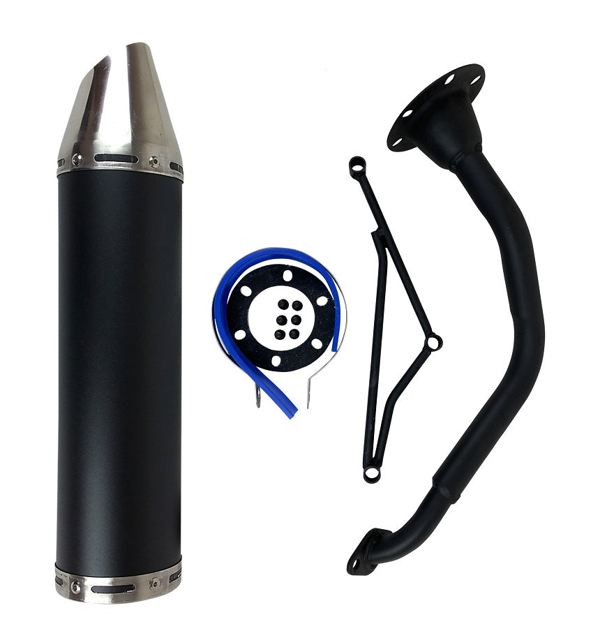 150 cc high flow scooter muffler/exhaust..- BLACK
