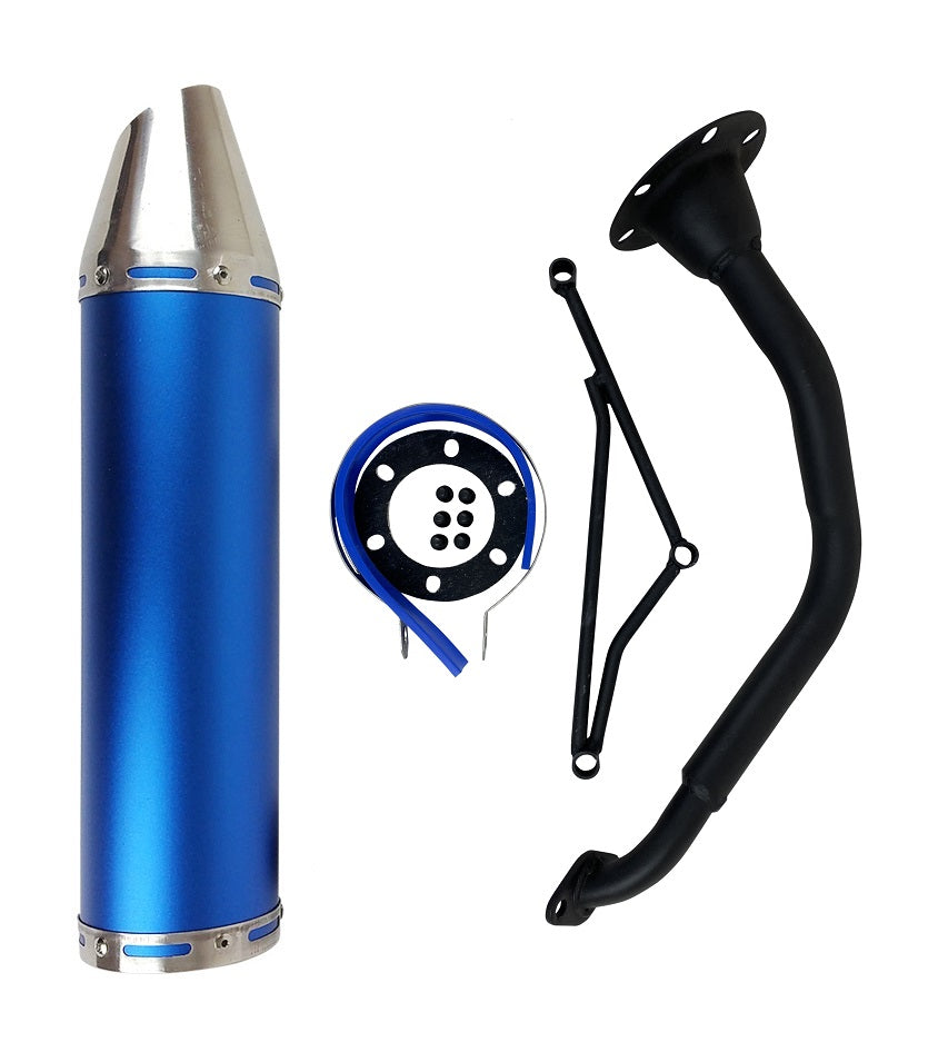 150 cc high flow scooter muffler/exhaust..- BLUE