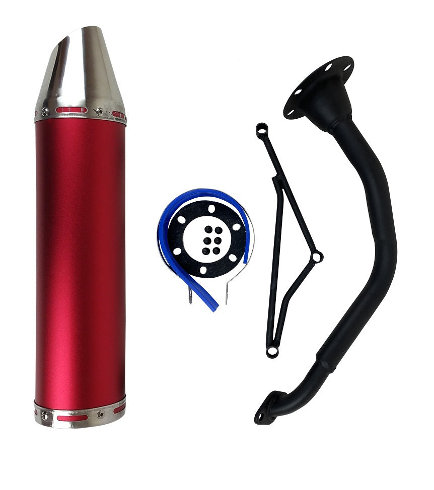 150 cc high flow scooter muffler/exhaust..- RED