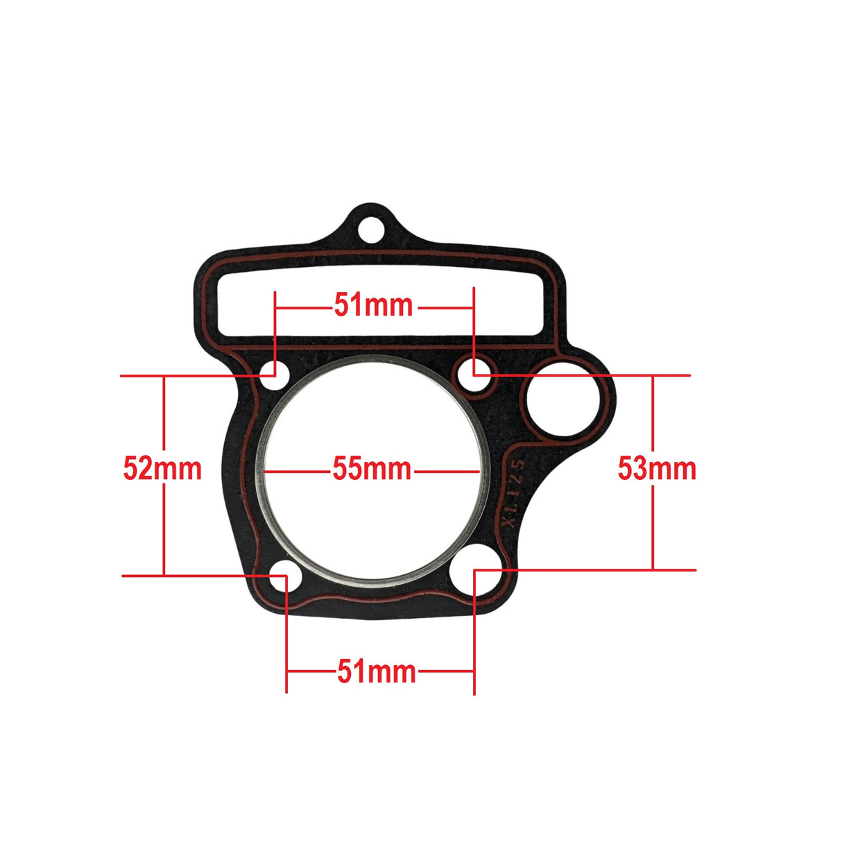 Cylinder Head Gasket Set for 4 Stroke Horizontal Engines 125cc ATVs with Oblong Hole (55mm)