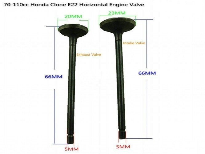 Valves, Intake & Exhaust 70-110cc ATV