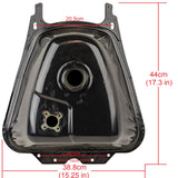 RedCap ATV Gas Fuel Tank Specifically Designed for, Linhai LH 300D 4x4 300cc, Cougar Cycle Terminator 300cc, Massimo 400cc MSA, ATVs Quad - Version JJJ (Black)