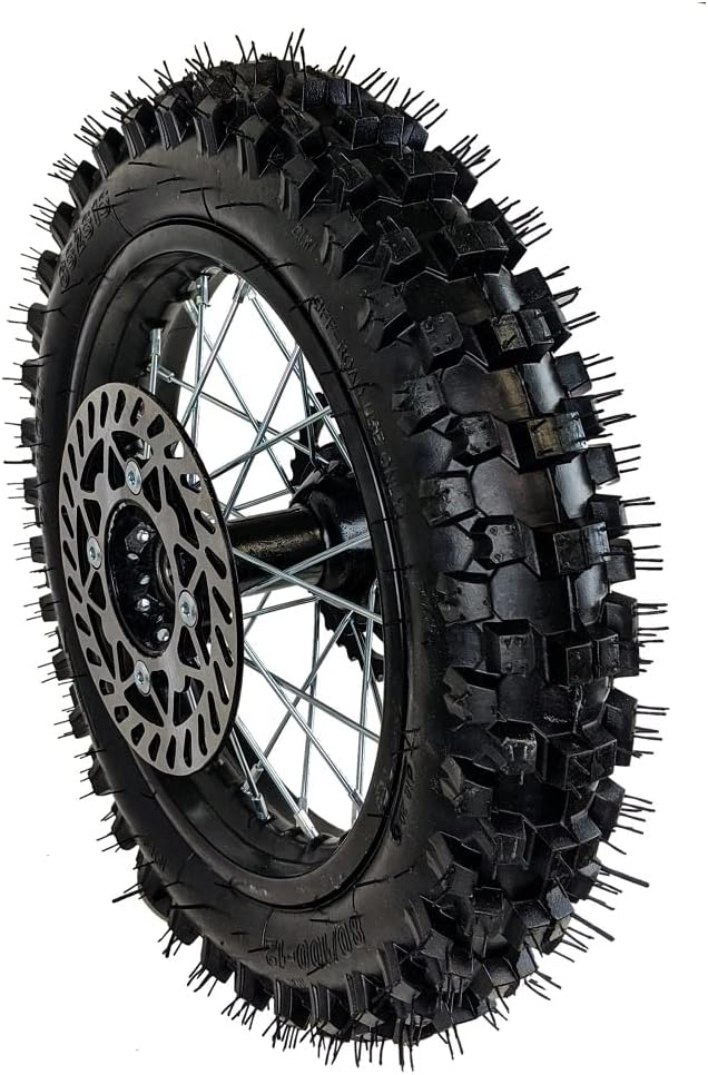 12" Rear Rim Wheel Disk Brake 80/100-12 Tire Tube Apollo SSR 50cc 125cc XR CRF Dirt Pit Bike Tao Kayo TSD 110 TD 125 15mm Axle With Brake Rotor and 428 41T Sprocket (12 inch) (Kit)
