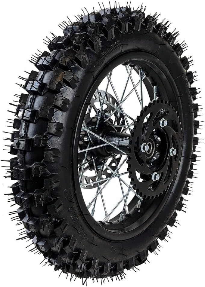 12" Rear Rim Wheel Disk Brake 80/100-12 Tire Tube Apollo SSR 50cc 125cc XR CRF Dirt Pit Bike Tao Kayo TSD 110 TD 125 15mm Axle With Brake Rotor and 428 41T Sprocket (12 inch) (Kit)