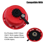 Electric Start Recoil Pull Starter Assembly for Predator 212cc Engine Compatible with Coleman CT200U CT200U-EX BT200X TrailMaster(Red)