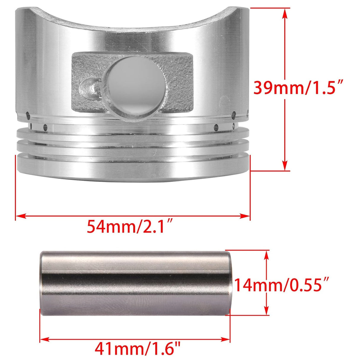 Piston & Ring Set for 125cc Horizontal Style Engine Pit Dirt Bike