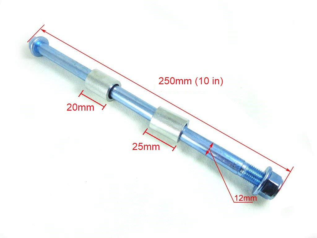 Axle & Bushing Set 12mm x 245mm (9.65 In) HONDA XR/CRF50 CRF XR 50 Pit Dirt Bike 90 110 125cc Chinese