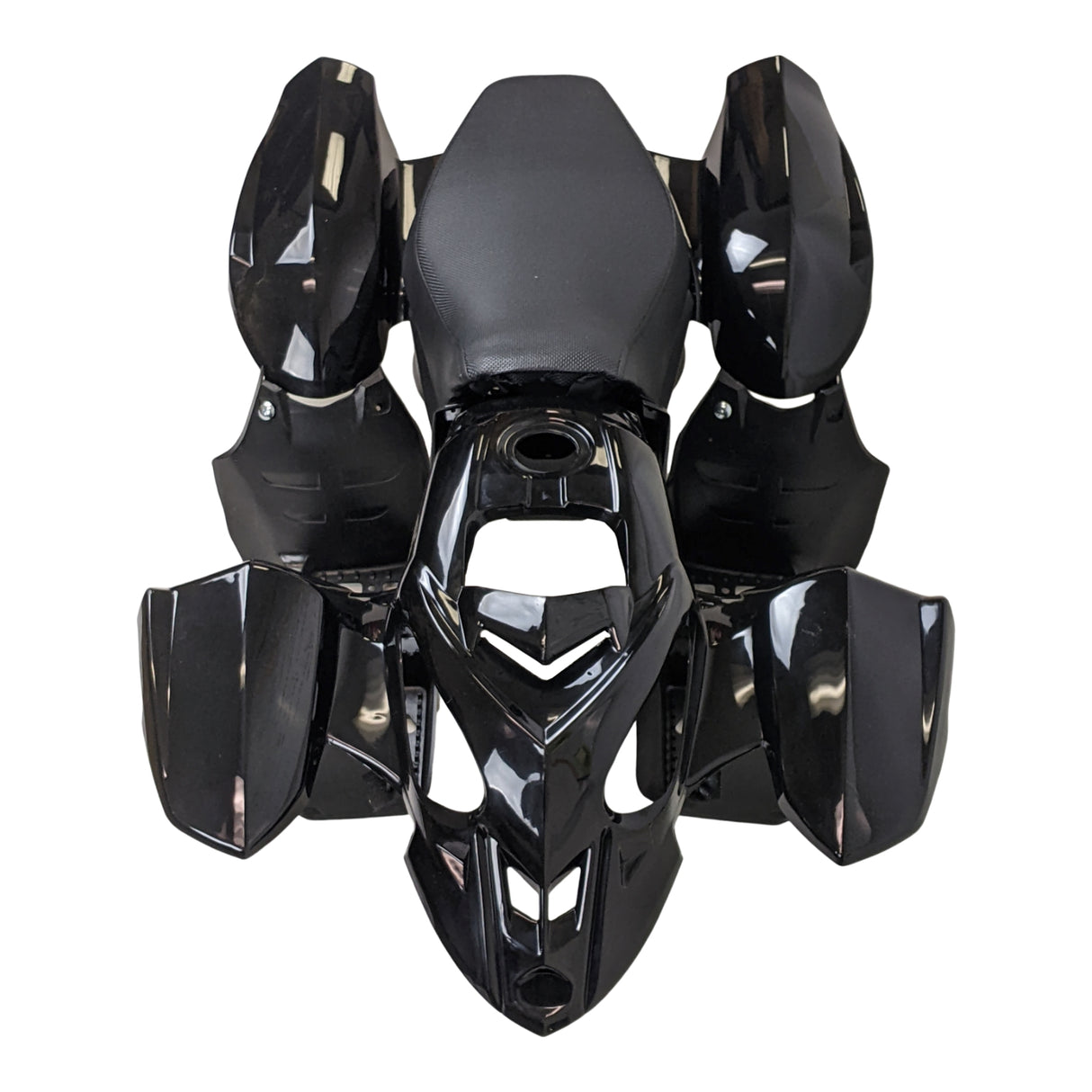 ATV Body Fender Assembly with Seat for Panther 110PL, 125PL, Coolster 3050B, TaoTao ATA110L Peace & Mudcat 90cc-110cc Models (Sleek Black)