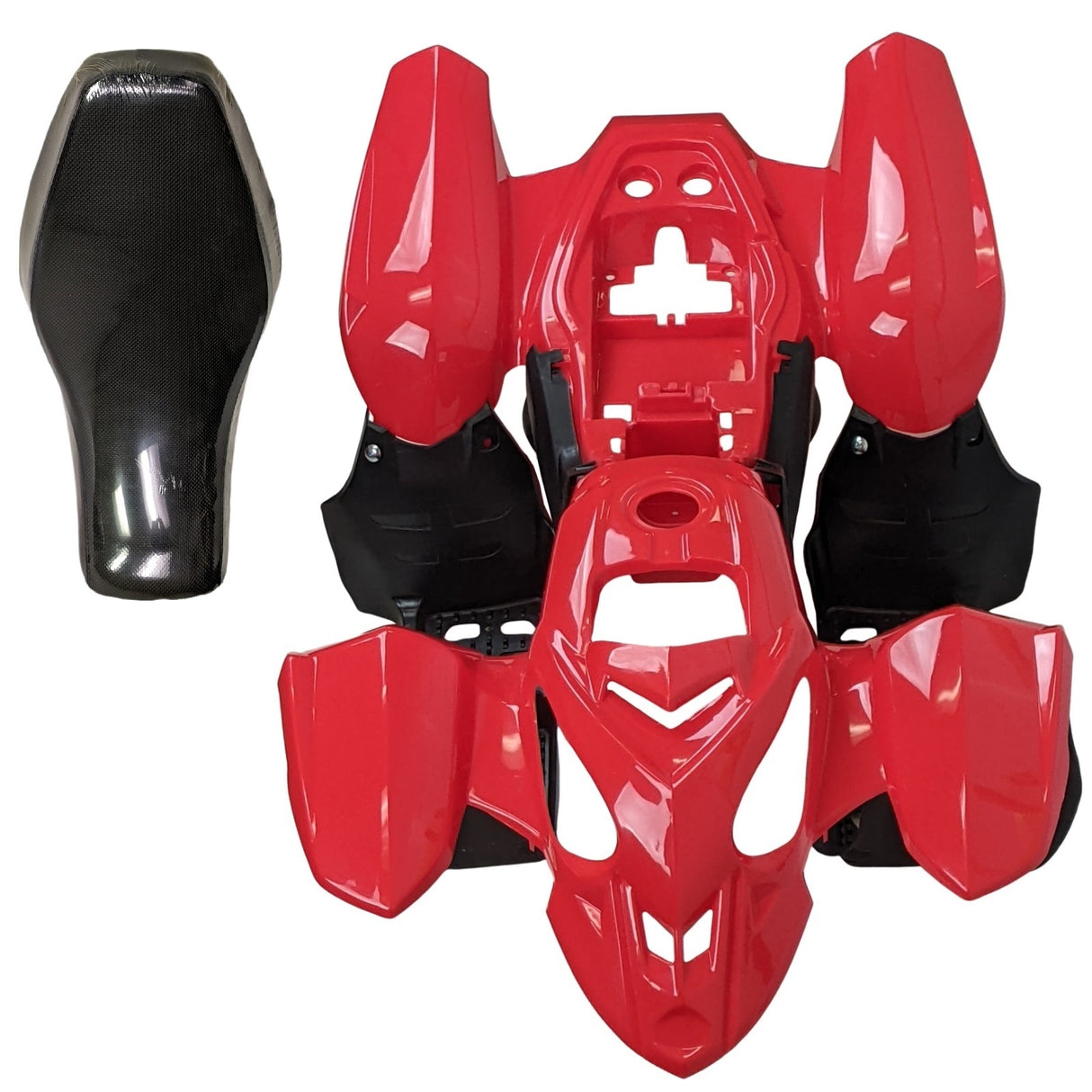 ATV Body Fender Assembly with Seat for Panther 110PL 125PL Coolster 3050B, TaoTao ATA110L (Red)