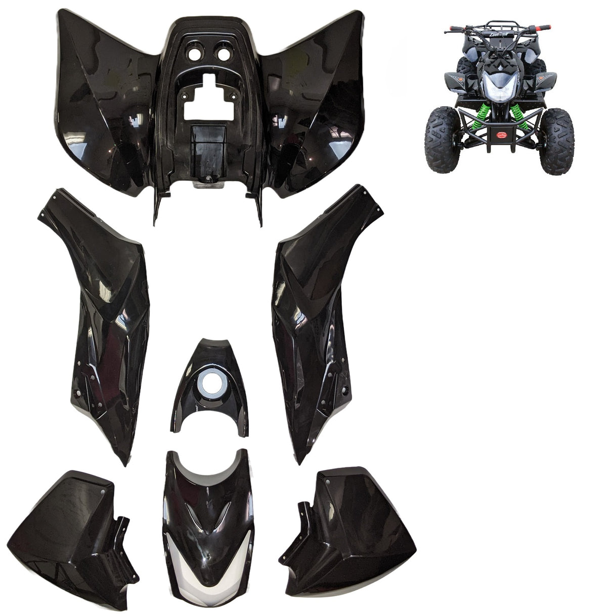 ATV Plastic Body Panels Fender Taotao ATA110H Coolster ATV-3125A 110cc 125cc - BLACK