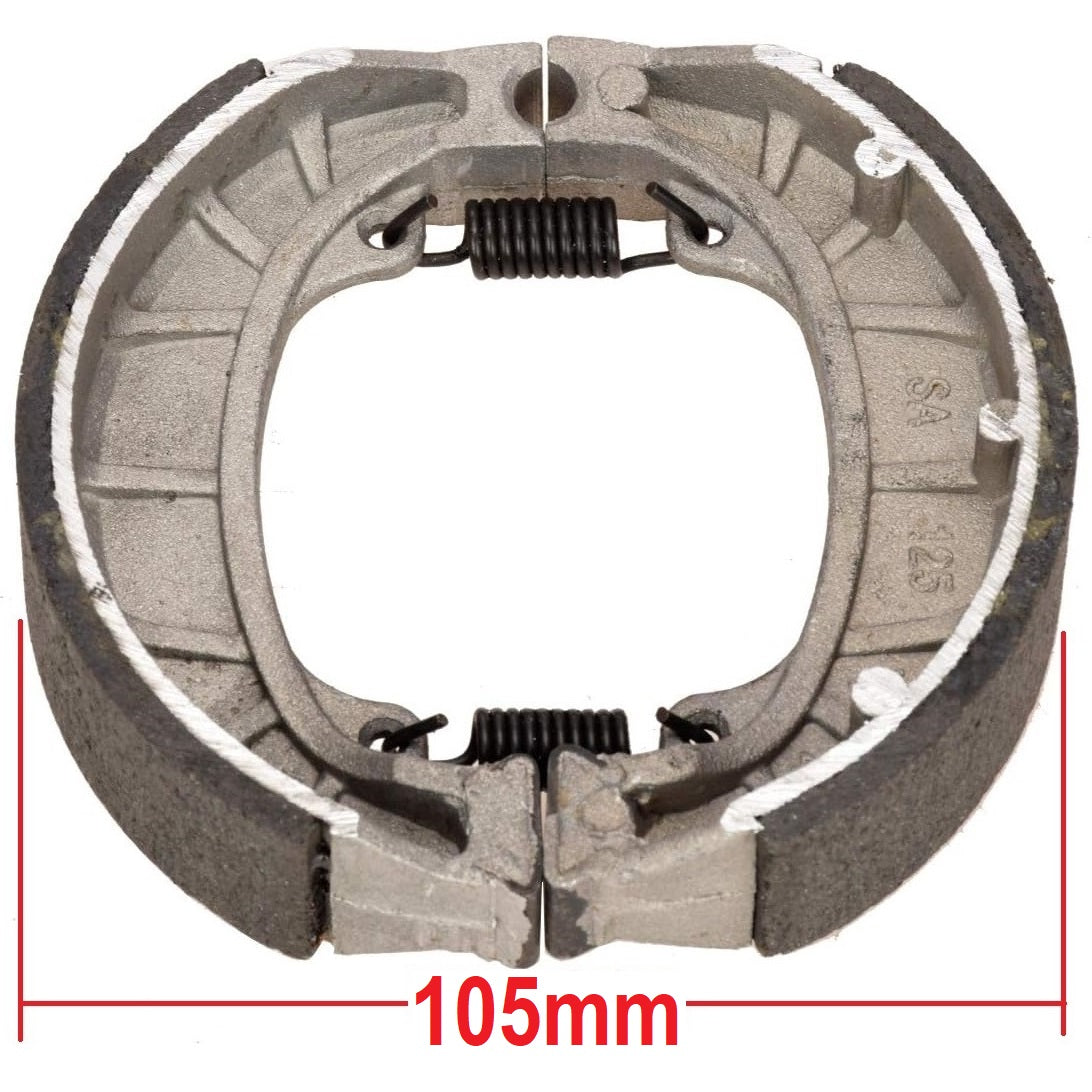 Brake Shoes 105mm Drum Pad for CRF70 TaoTao GY6 49cc 50cc Scooter Moped ATV Mini Bike CG125  6.5 Hp 196cc MB165 MB200 BT200X CT200U