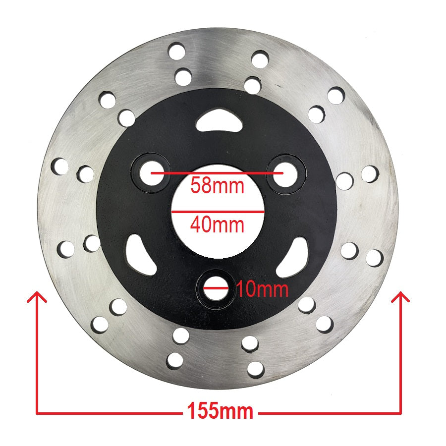 Brake Rotor Disc - 155mm - 3 Bolt - Version Black