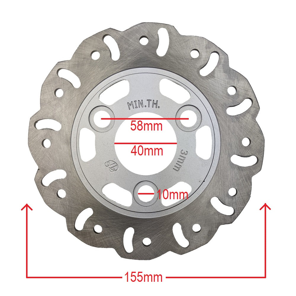 Brake Rotor Disc - 155mm - 3 Bolt - Version Silver 1