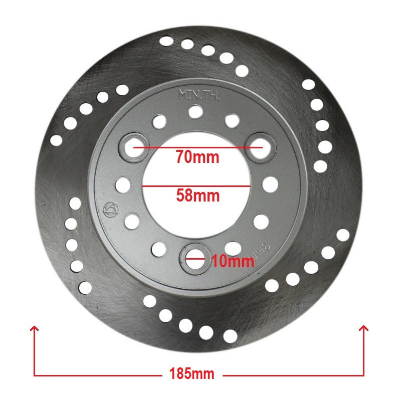 Brake Rotor Disc - OD: 185mm ID: 58mm - 3 Bolt - Scooter