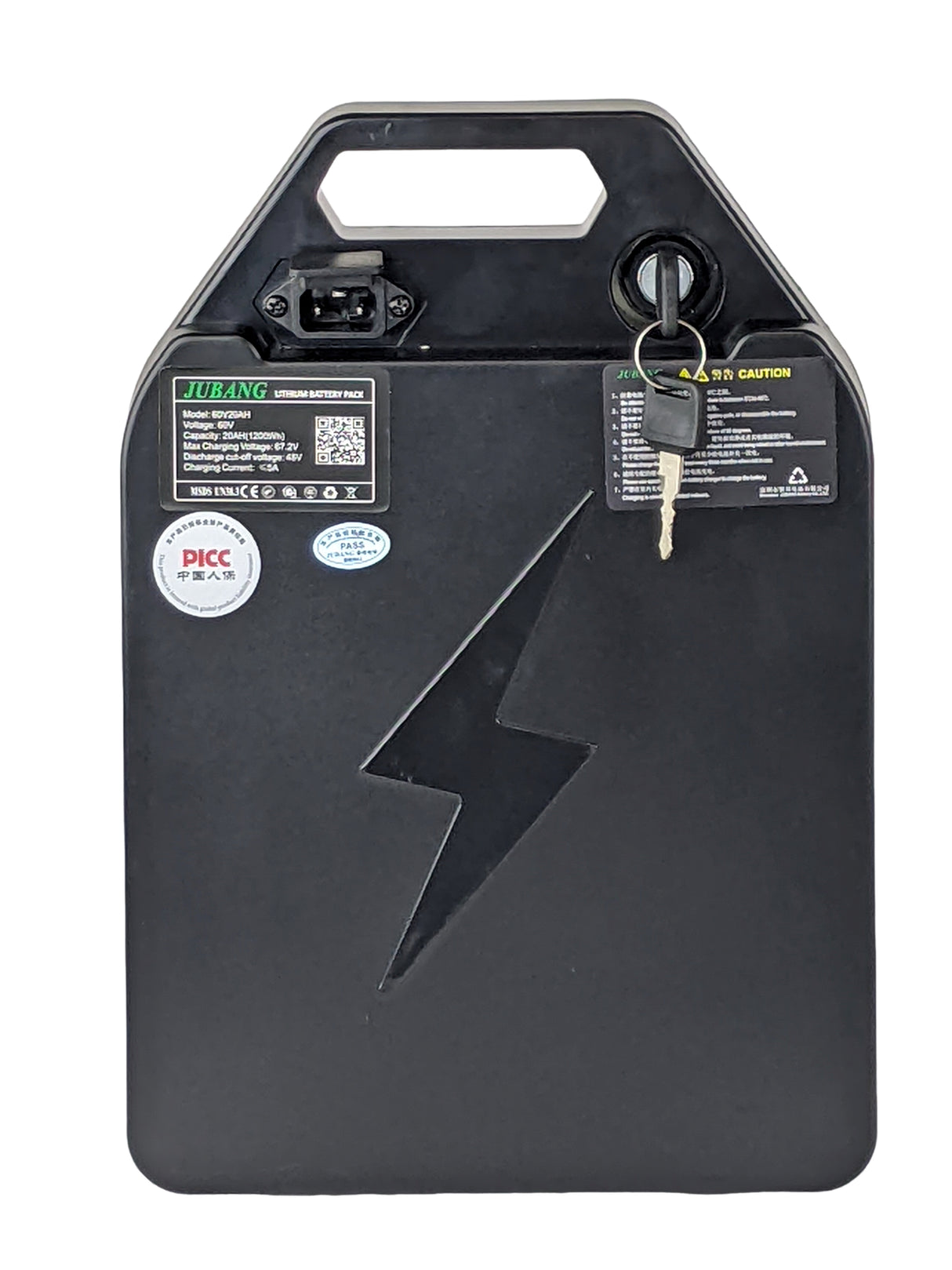 RedCap 60V Electric Ebike Battery Advanced Lithium Ion Removable Battery 60V 20Ah with Locking Keys Suitable for 500W-1800W Electric Motorcycle Scooter Bicycle Motor - Removable & Lockable (20Ah)