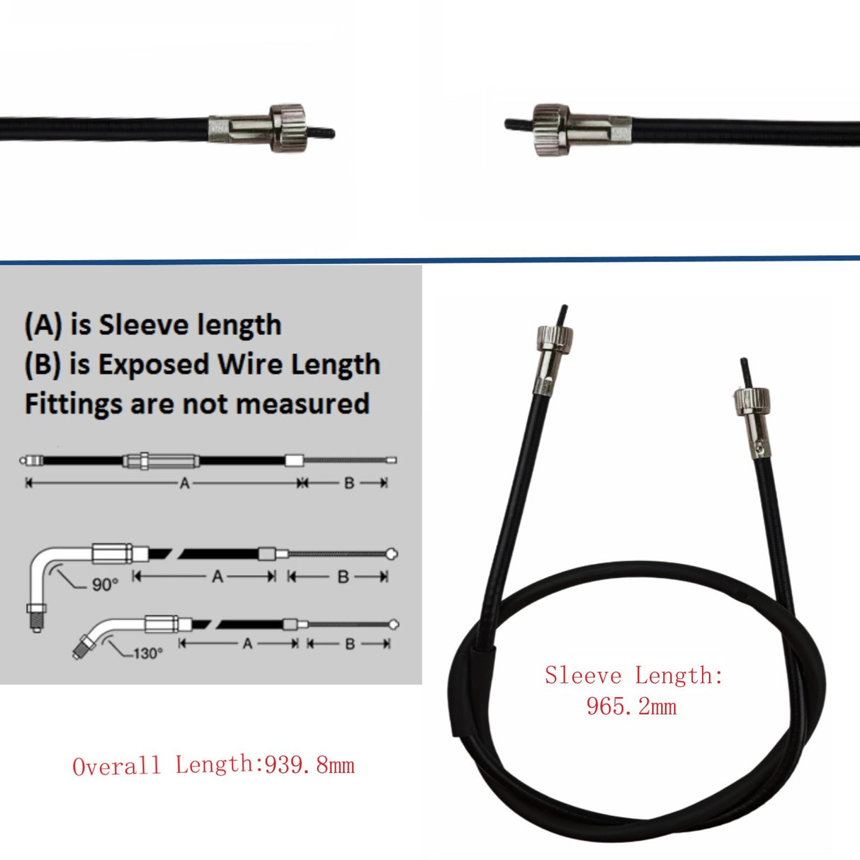 Speedometer Cable 39 Inch  Scooter Moped Cable wire Square X Square